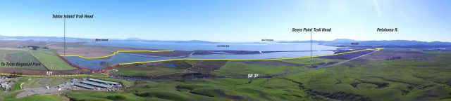 View from Sears Point of a key trail gap